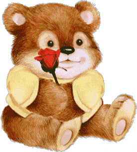a valentine bear with rose